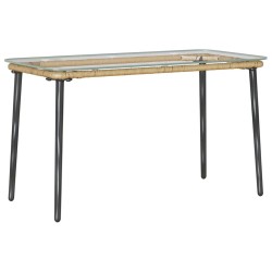 Table de Jardin Naturel 80 x 40 x 45 cm Poly rotin 