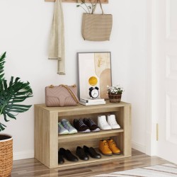 Étagère à chaussures Chêne sonoma 75x35x45 cm Bois d'ingénierie 