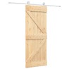 Porte coulissante et kit de quincaillerie 80x210 cm pin massif 