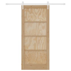 Porte Coulissante avec Kit de Quincaillerie 86x198.5 cm Bois Massif Pin 