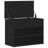 Banc Hall Noir Chêne 60x30x45 cm en bois d'ingénierie 