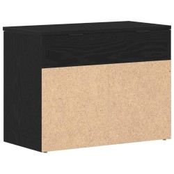 Banc Hall Noir Chêne 60x30x45 cm en bois d'ingénierie 