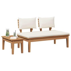 Ensemble de bancs de jardin en bois massif - 2 pièces 