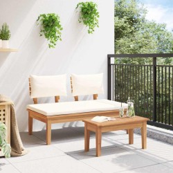 Ensemble de bancs de jardin en bois massif - 2 pièces 