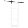 Set de Porte Coulissante avec Quincaillerie Blanche 73.5x211 cm Bois Massif en Pin 