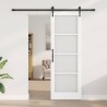 Set de Porte Coulissante avec Quincaillerie Blanche 73.5x211 cm Bois Massif en Pin 