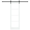 Set de Porte Coulissante avec Quincaillerie Blanche 73.5x211 cm Bois Massif en Pin 