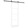 Set de Porte Coulissante avec Quincaillerie Blanche 73.5x211 cm Bois Massif en Pin 