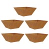 Bols à fleurs , 5 pcs, 35x35x15 cm en acier corten. 