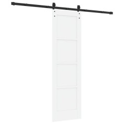 Porte coulissante avec kit quincaillerie blanche 61x198,5 cm en bois massif de pin 