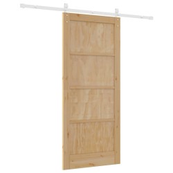 Porte Coulissante avec Ensemble de Quincaillerie 86x198,5 cm Bois de Pin Massif 