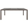 Table de jardin avec dessus en verre Marron 200x150x75 cm Rotin 