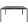 Table de jardin avec dessus en verre Marron 200x150x75 cm Rotin 
