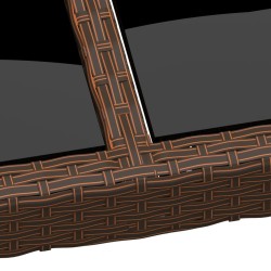 Table de jardin avec dessus en verre Marron 200x150x75 cm Rotin 