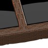 Table de jardin avec dessus en verre Marron 200x150x75 cm Rotin 