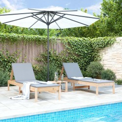 Chaises longues lot de 2 199,5x60x74 cm bois massif de pin 