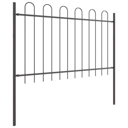 Clôture de jardin gris avec arc, 1,7x0,8 m en acier 
