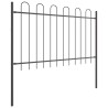 Clôture de jardin gris avec arc, 1,7x0,8 m en acier 