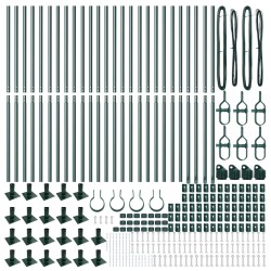 Poteaux de clôture avec plaques de base, 26 pièces, Ø32mm, 83,5cm, en acier galvanisé 