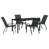 Ensemble de jardin 5 pièces - Noir en Textilène et Acier 