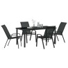 Ensemble de jardin 5 pièces - Noir en Textilène et Acier 
