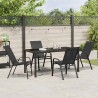 Ensemble de jardin 5 pièces - Noir en Textilène et Acier 