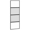 Porte coulissante kit quincaillerie noir 76x205 cm verre trempé 