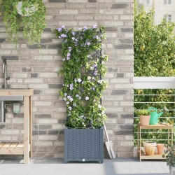 Jardinières de jardin 1 pc Treillis Gris clair 40 x 40 x 142 cm 