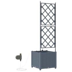 Jardinières de jardin 1 pc Treillis Gris clair 40 x 40 x 142 cm 