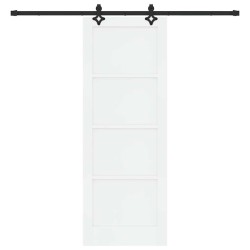 Porte Coulissante avec Ensemble Quincaillerie 'ORKDAL'Bois Solide Blanc de Pin 