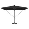 Parasol déporté Roma avec LEDs - Noir, 286 x 285 x 270 cm, en aluminium 