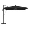 Parasol déporté Roma avec LEDs - Noir, 286 x 285 x 270 cm, en aluminium 