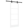 Porte coulissante avec matériel blanche 83x202 cm en bois massif de pin 