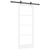 Porte coulissante avec matériel blanche 83x202 cm en bois massif de pin 