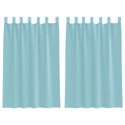 Rideaux en voile avec passe-tringles 2 pcs turquoise 