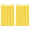 Rideaux en voile avec passe-tringles 2 pcs jaune 