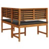 Banc d'angle de jardin avec coussins 140x100x91 cm en bois massif d'acacia 