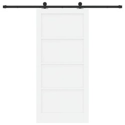 Porte coulissante avec kit de matériel 'ORKDAL'blanche en bois massif de pin 