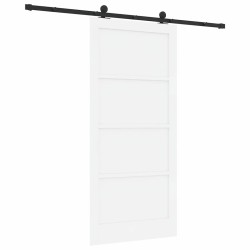Porte coulissante avec kit de matériel 'ORKDAL'blanche en bois massif de pin 