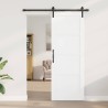 Porte coulissante avec quincaillerie blanche 78x211 cm en bois massif de pin 