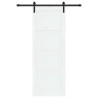 Porte coulissante avec quincaillerie blanche 78x211 cm en bois massif de pin 