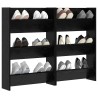 Cabinets à chaussures muraux 2 pcs Chêne noir 60 x 18 x 60 cm 