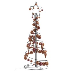 Sapin de Noël à LED avec boules 80 LED blanc chaud 120 cm 