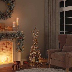 Sapin de Noël à LED avec boules 80 LED blanc chaud 120 cm 