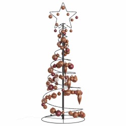 Sapin de Noël à LED avec boules 80 LED blanc chaud 120 cm 
