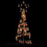 Sapin de Noël à LED avec boules 80 LED blanc chaud 120 cm 