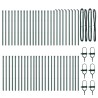 Poteaux de Clôture 52 pcs Verts Ø32 mm 100 cm en Acier Galvanisé 