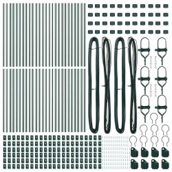 Poteaux de Clôture 52 pcs Verts Ø32 mm 100 cm en Acier Galvanisé 