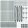 Poteaux de Clôture 52 pcs Verts Ø32 mm 100 cm en Acier Galvanisé 