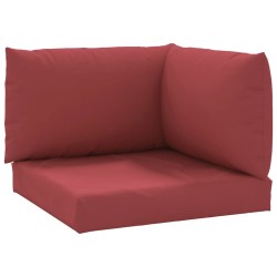 Coussins de palette lot de 3 rouge bordeaux tissu oxford 